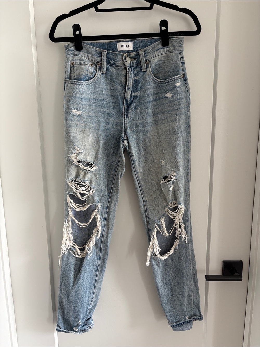 pistola Light Blue Distressed Boyfriend Jeans